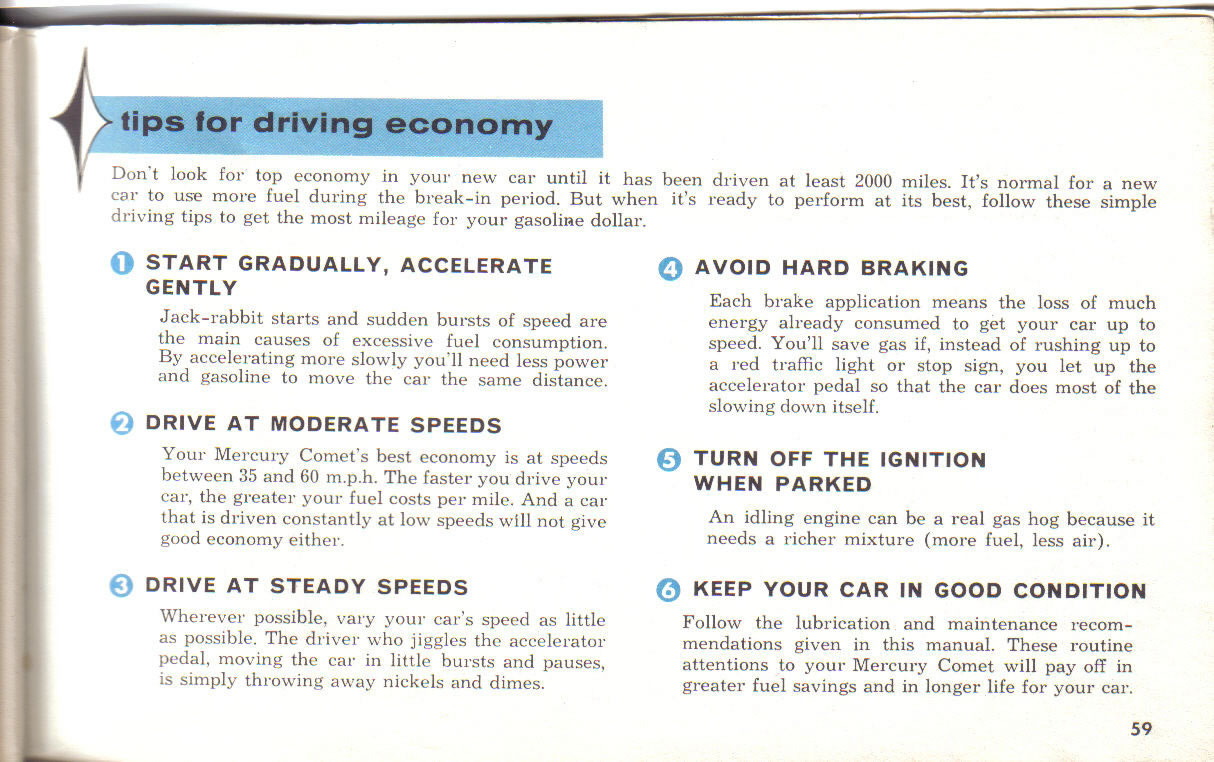 1963 Mercury Comet Owners Manual Page 26